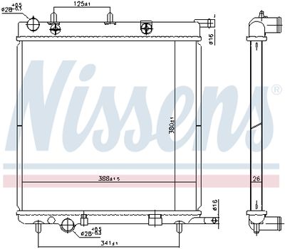 Radiator, engine cooling NISSENS 606400