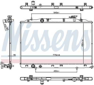 Radiator, engine cooling NISSENS 606823