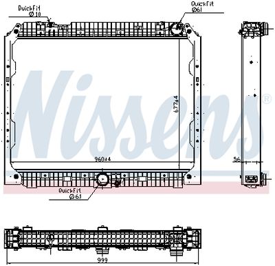 Radiator, engine cooling NISSENS 627003