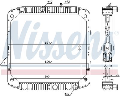 Radiator, engine cooling NISSENS 62743