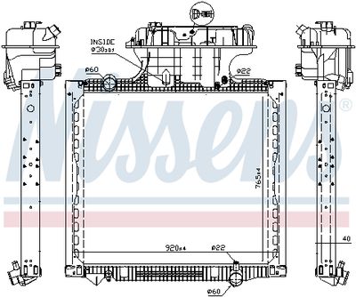 Radiator, engine cooling NISSENS 628756