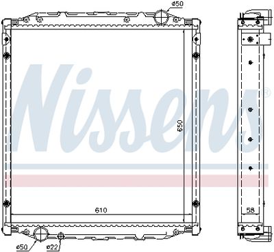 Radiator, engine cooling NISSENS 62876A