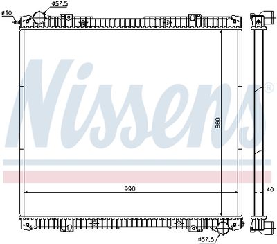 Radiator, engine cooling NISSENS 640670