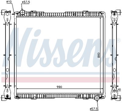 Radiator, engine cooling NISSENS 64067A