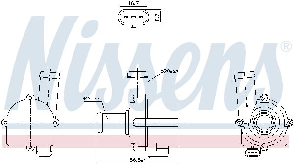 NISSENS 832121 Water Pump, engine cooling