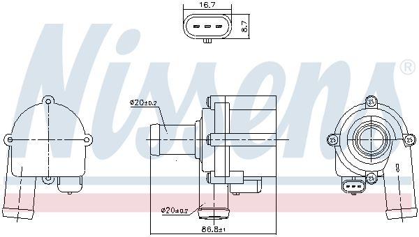 NISSENS 832172 Water Pump, engine cooling