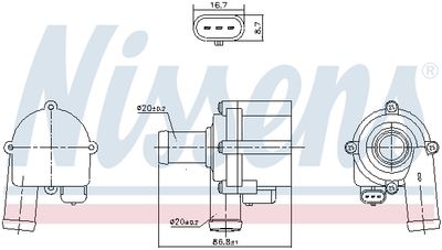 Water Pump, engine cooling NISSENS 832172