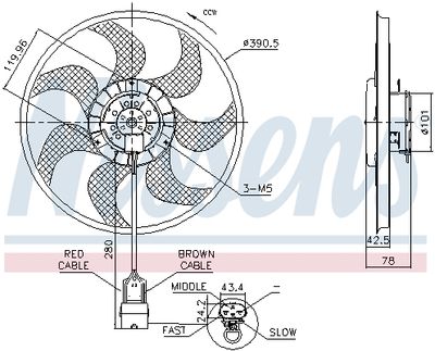 Fan, engine cooling NISSENS 850074