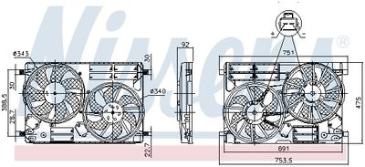 Fan, engine cooling NISSENS 850096