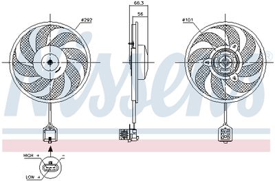 Fan, engine cooling NISSENS 85596