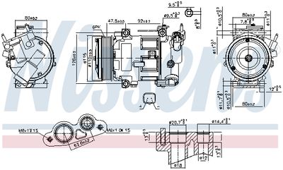 Compressor, air conditioning NISSENS 890606