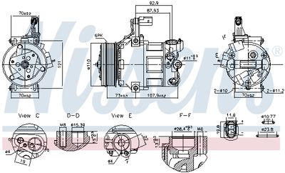 Compressor, air conditioning NISSENS 891034