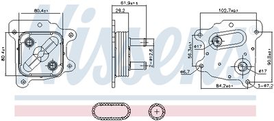 Oil Cooler, engine oil NISSENS 91436