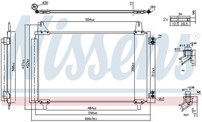 Condenser, air conditioning NISSENS 941296