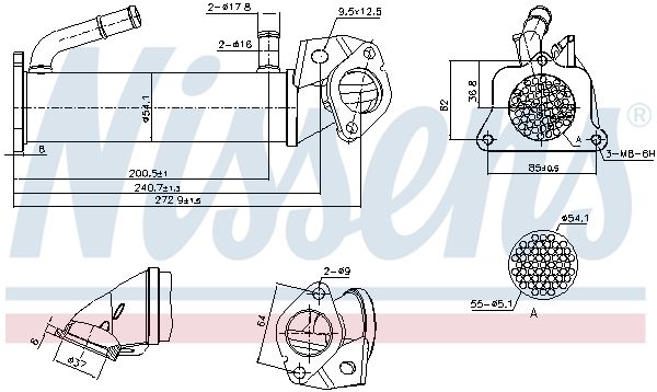 NISSENS 989321 Cooler, exhaust gas recirculation