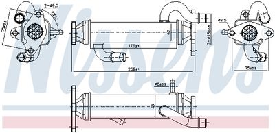 Cooler, exhaust gas recirculation NISSENS 989328