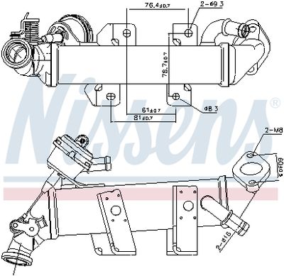 Cooler, exhaust gas recirculation NISSENS 989389