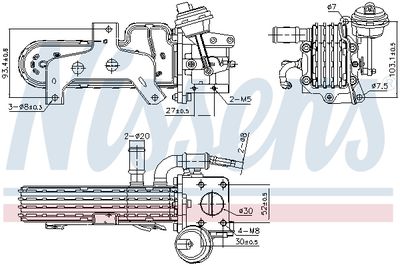 Cooler, exhaust gas recirculation NISSENS 989420