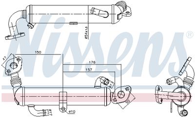 Cooler, exhaust gas recirculation NISSENS 989434