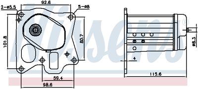 Cooler, exhaust gas recirculation NISSENS 989455