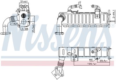 Cooler, exhaust gas recirculation NISSENS 989475