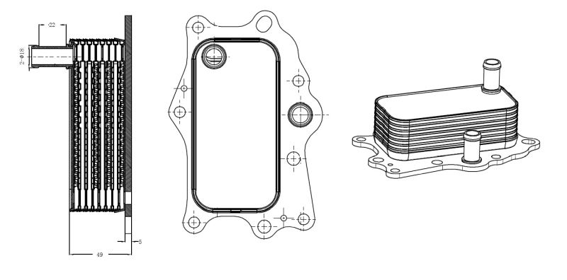 NRF 31818 Oil Cooler, engine oil