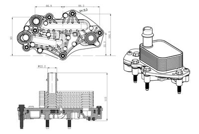 Oil Cooler, engine oil NRF 31842