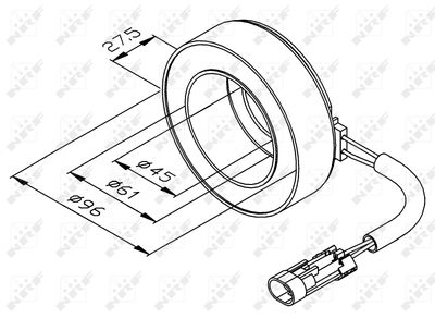 Coil, magnetic clutch (compressor) NRF 38470