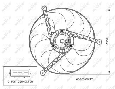 Fan, engine cooling NRF 47057