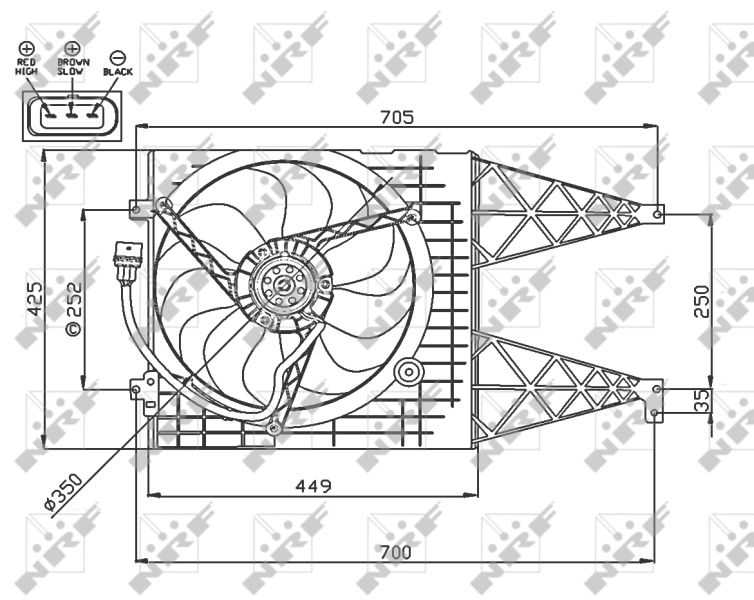 NRF 47744 Fan, engine cooling