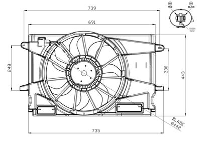 Fan, engine cooling NRF 47951