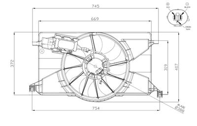 Fan, engine cooling NRF 47959