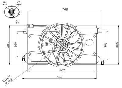 Fan, engine cooling NRF 47961