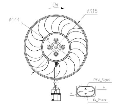 Fan, engine cooling NRF 47970