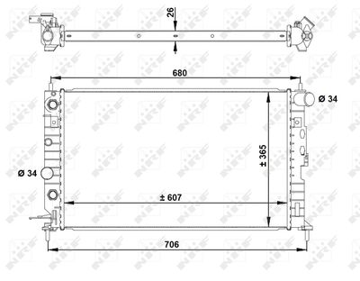 Radiator, engine cooling NRF 50219A