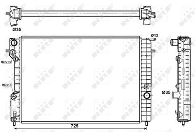 Radiator, engine cooling NRF 509689