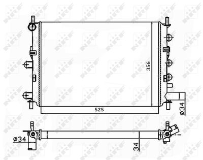 Radiator, engine cooling NRF 514436A