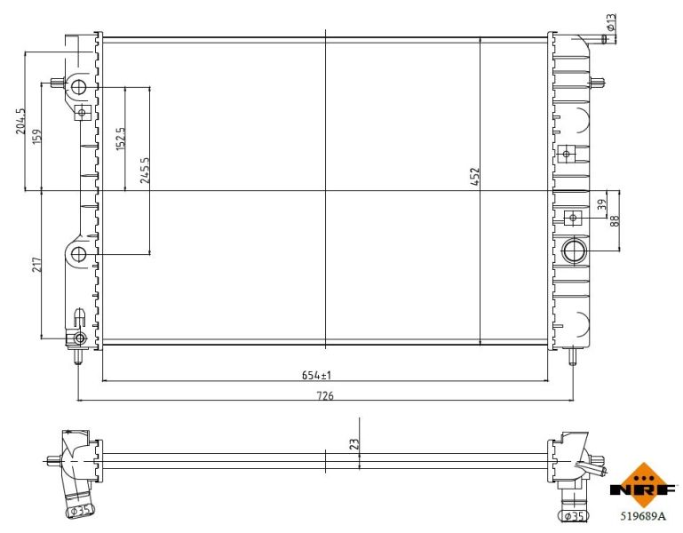 NRF 519689A Radiator, engine cooling