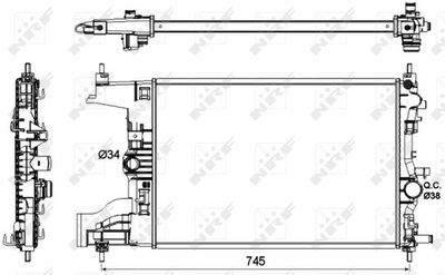 Radiator, engine cooling NRF 53148