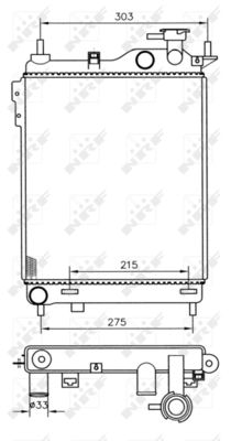 Radiator, engine cooling NRF 53359