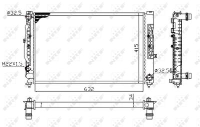 Radiator, engine cooling NRF 539504A