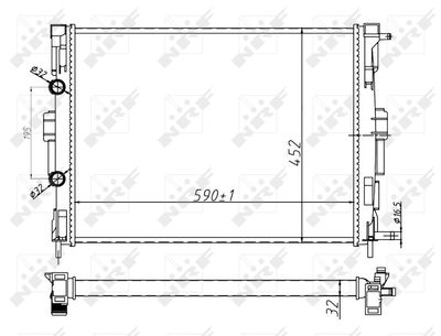 Radiator, engine cooling NRF 58329A