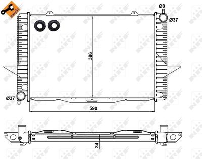 Radiator, engine cooling NRF 58342