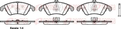 Brake Pad Set, disc brake REMSA 1304.00