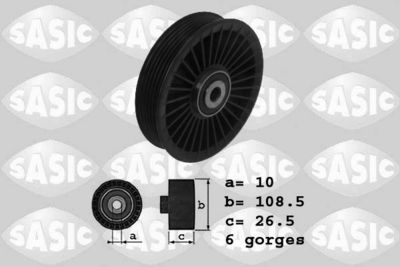 Deflection/Guide Pulley, V-ribbed belt SASIC 1626144