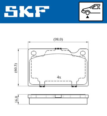 Brake Pad Set, disc brake SKF VKBP 80388