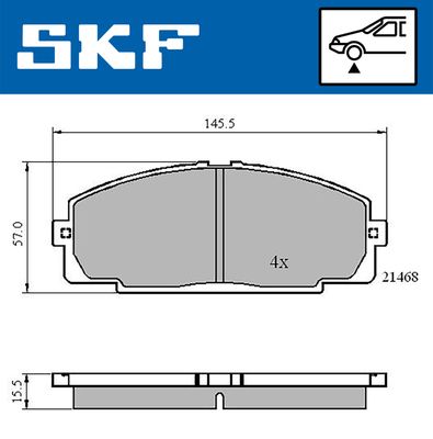 Brake Pad Set, disc brake SKF VKBP 80462