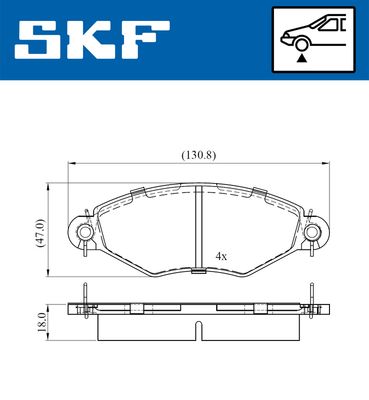 Brake Pad Set, disc brake SKF VKBP 80470