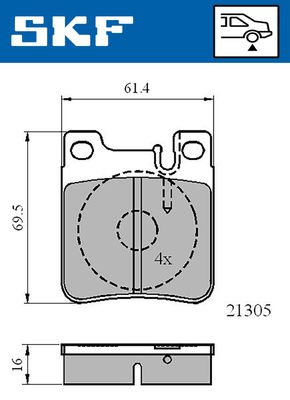 Brake Pad Set, disc brake SKF VKBP 90502