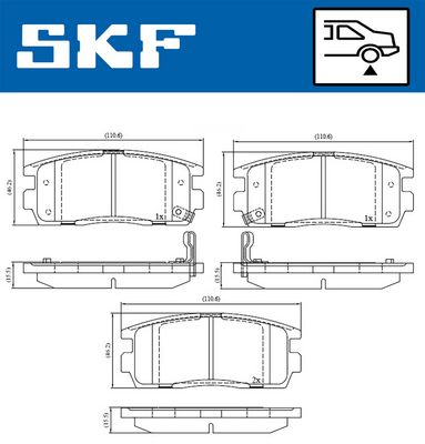 Brake Pad Set, disc brake SKF VKBP 90556 A